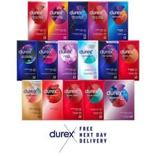 Image of Durex Condoms All Types - Latex Free, Extra Safe, Thin, Ribbed, Dotted, Large