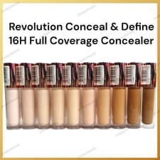 Image of Revolution Conceal & Define 16H Full Coverage Concealer 4ml, No Labels