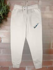 Image of Nike Joggers Men's Sportswear Fleece Double Swoosh Small White FZ1379-100 New✅️