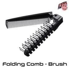 Image of Folding Travel Hair Brush Comb Mens Grooming - UK Stock