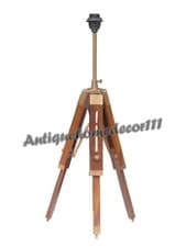 Image of Antique Surveyors Restoration Table LAMP Shade Lamp Transit Tripod Nautical Lamp