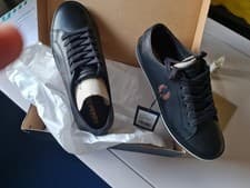 Image of Fred Perry Men's/Women's Clay Leather Poly Trainers Navy RRP £69.99