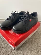 Image of Kickers Disley Junior Black School Shoes - Size 2, EU 34 - New