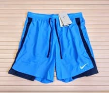 Image of Nike Dri Fit Stride Hybrid 5'' Shorts Small Blue Mens 2 in 1 Running Gym Sports