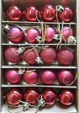 Image of Christmas Tree Shatterproof Baubles in Red Gold or Silver in Various Sizes
