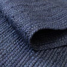 Image of Rug Blue Jute Carpet 100% Natural Farmhouse Jute Handmade Rustic Runner Braided