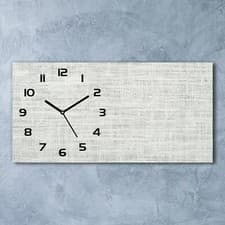Image of Glass Wall Clock 60x30 White linen canvas
