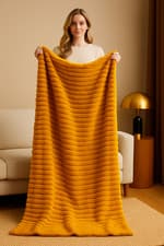 Image of Rabbit Fur Throw Soft Mink Faux Fur Throw Blanket Warm Cozy Bed Sofa Teddy Throw