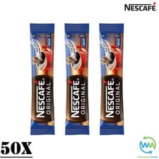 Image of 50 x NESCAFE Original DECAF Individual COFFEE Sachets CUP Instant Sticks SACHET