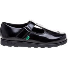 Image of Kickers Infants Fragma T-Bar School Shoes Black