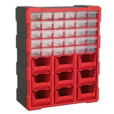 Image of Cabinet Box 39 Drawer - Red/Black Sealey APDC39R