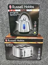 Image of Russell Hobbs Stylevia 1.5L Kettle & 4 Slice Toaster Set - Stainless Steel