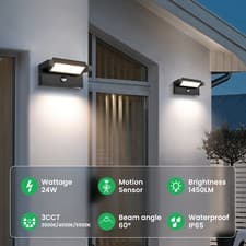 Image of ALUSSO LED Wall Light Up Down CCT GU10 5W/8W Stainless Steel Black IP65 Fixture