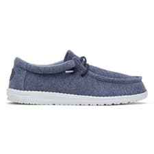 Image of HEY DUDE Mens Shoes Blue Adults Slip On Navy Bungee Laces Wally Stretch SIZE