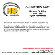 Image of Air Drying Clay 500g 1kg 2kg in Grey Nylon Reinforced Modelling Clay FREE PP