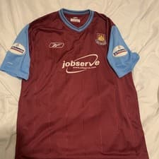 Image of West Ham United 03/05 Home Shirt Size Large New With Patches
