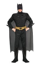 Image of Official Deluxe Dark Knight Batman Adult Mens Fancy Dress Superhero Costume Cosp