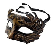 Image of Bronze Medieval Masquerade Eyemask for Men Greek Roman Venetian Mask Mardi Gras