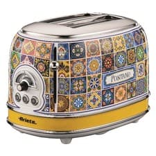 Image of Ariete 155 Positano Toaster, 810W, 2 Slices, 6 Browning Levels, Crumb Tray