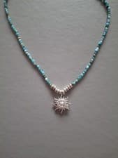 Image of Accessorize Silver Plated Turquoise Bead Star Necklace New With Tags