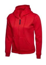 Image of Ladies Long Sleeve Zip Up Sweatshirt Outerwear Plain Classic Hooded Hoodie Top