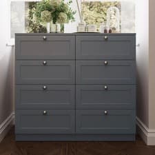Image of 8 Drawer Chest of Drawers Shaker Style Modern Bedroom Furniture Matt Grey