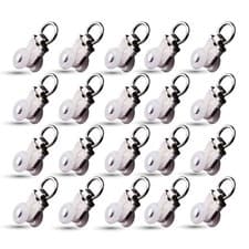 Image of Curtain Track Roller Hooks Set of 20 for Ceiling Curtain Track – Sliding Glider