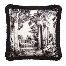 Image of Laurence Llewelyn Bowen Vista Fringed Velvet Filled Cushion/ Cushion Cover