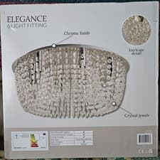 Image of Beautiful The Range 6 Light Chrome Crystal Chandelier Light Fitting Brand New