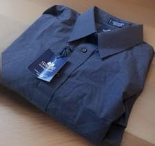 Image of Stafford Wrinkle-Free Broadcloth Dress Shirt Blue Size 17.5 Mens 34/35 New