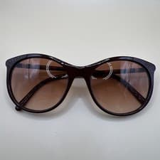 Image of Burberry B4145 3403/13 Unisex Round Sunglasses Brown Frame Nova Check Arms