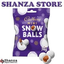 Image of Cadbury Festive Mini Snow Balls Chocolate Bags 74g - BBE 31-03-2026