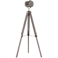 Image of Tripod Floor Lamp, 65L,Wood/Bronze Colour