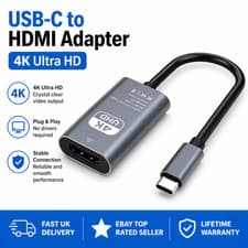 Image of USB C to HDMI Cable 4K UHD 60Hz Type C Adapter MacBook Laptop TV