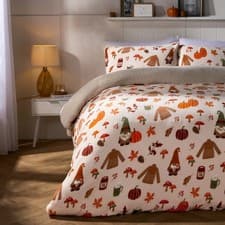 Image of Autumn Gonk Fleece Duvet Set - Rust