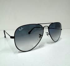 Image of Brand New! Ray-Ban Sunglasses-Aviator RB3025 002/3F-Blue Grad Lens/Black Frame
