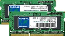 Image of 2GB 2x1GB DDR3 1333MHz PC3-10600 204-PIN SODIMM MACBOOK PRO EARLY-LATE 2011 RAM