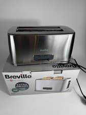 Image of Breville Edge Silver 4 Slice Toaster Extra Long Slots Stainless Steel