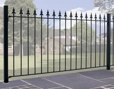 Image of Salva Spear Top Fence 1830mm GAP x 950mm H Galvanised Wrought Iron Metal Fencing