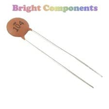 Image of 50 x 100nF / 0.1uF - Ceramic Disc Capacitor (104) - 25V - UK Seller