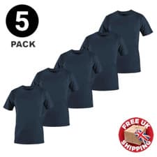 Image of Mens Plain T-Shirt 5 Pack 100% Cotton Heavy Blend High Quality Short Sleeve Tee