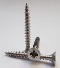 Image of 4.0mm No.8 A2 304 Stainless Steel Pozi Countersunk Chipboard Wood Screws