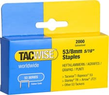 Image of Tacwise 0335 Type 53 / 8 Mm Galvanised Staples, Pack of 2000, Silver