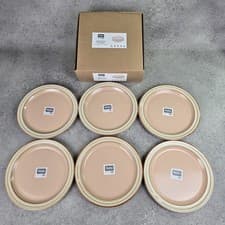 Image of Denby Medium Dinner Plates Set x 6 Heritage Piazza Pink Pottery New