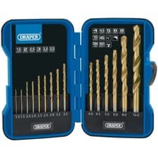 Image of Draper 18549 15 Piece Metric Titanium Nitride Coated HSS Drill Bit Set