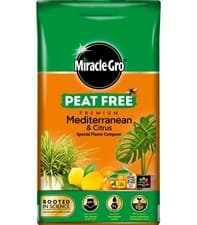 Image of Miracle Gro Mediterranean & Citrus Plant Compost Peat Free Mineral Soil 10L Bag