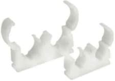 Image of Talon TD22 22mm Double Hinged White Pipe Clips Pack of 50