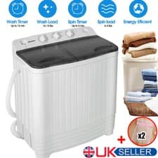 Image of 8.5kg Twin Tub Portable Washing Machine Compact Mini Laundry Washer Spin Dryer