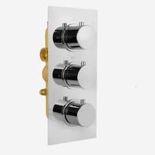 Image of 3 Dial 2 Outlet Concealed Thermostatic Shower - Round- Refined valve