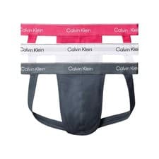 Image of Calvin Klein Mens Icon Cotton Stretch Jock Strap 3-Pack Infinity Bond NB4382 NEW